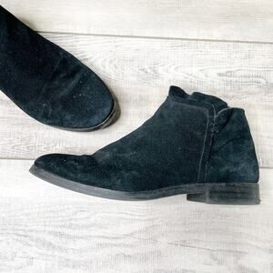 Steve Madden Rimas Suede Low Heel Ankle Booties Black Size 8.5